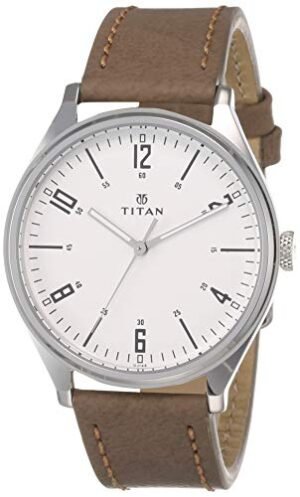 Titan Men Leather Neo Iv Analog Silver Dial Watch-1802Sl01 / 1802Sl01/1802Sl01, Band Color-Brown