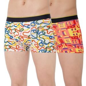 Bummer Men's Printed Micro Modal Trunks Underwear | Ultra Soft & Breathable | Combo Pack of 2