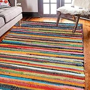 DSOM Home Stripes Floor Mat (Multicolour, Cotton, 3.5x6 Feet)