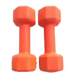 XX XONEX PVC (Hex Shape) Dumbbells (1 Kg. X 2 = 2 Kg) Pack of 2 for Home Gym Equipment |Gym Exercise|Home Workout | Fitness Kit|Dumbbells Weights for Whole Body Workout (Color : Orange)