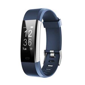 Fitness Tracker HR, Activity Tracker Watch with Heart Rate Monitor, Waterproof Smart Fitness Band with Step Counter, Calorie Counter, Pedometer Watch for Kids Women and Men (Blue)