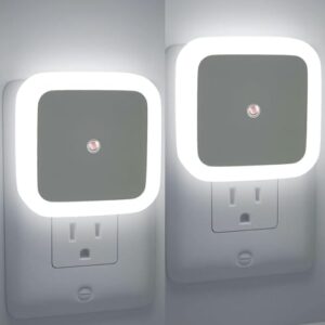 One94Store Night Sensor Light Bulb Comes with Smart Automatic ON/Off Dim LED Lights | Energy-Saving Night Lamp (White) - Pack of 2-Plastic
