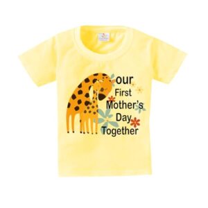baby wish Mothers Day Tshirt for Baby My First Mother's Day t-Shirt 1st Mothers Day Baby Outfit Matching Dress Giraffe Print Lemon