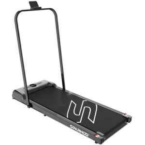 Sparnod Fitness Walking Pad Treadmill for Home Use 2.5 HP Peak DC Motor 100% Assembled Store Under Bed/Sofa Remote Control BT Speaker LED Display Mobile Holder Anti-Slip Belt (STH-3006 (2.5 HP Peak))