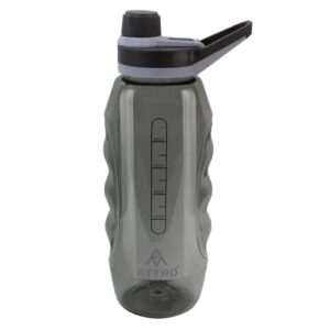Attro Gripstar Sports 1500ml Plastic Water Bottle with Easy to Carry Grip Handle BPA Free Food Grade Leak Proof Ideal for Gym Workout, School, Office & Outdoor - Black