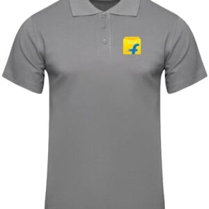 American Apple Amazon, Meesho, Jiomart, Indiaamart Logo Printed Polo/Collar Half Sleeve Staff T-Shirt for Men and Women (M, (Grey))