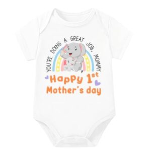 Lillypupp Happy First Mother'S Day Newborn Baby Clothes For Boy Girl.Baby Romper For Mothers Day Gift For New Mother Mom Mommy