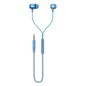 boAt BassHeads 162 V2 Wired Earphones with 10mm Drivers, Metallic Earbuds, Integrated Controls, in-Line Microphone, Ergonomic Fit, Braided Cable & 3.5mm Jack(Calm Blue)