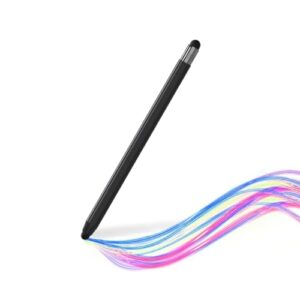 Elfora 2 in 1 Tablet Stylus Pen for All Touch Screens Devices | Fine Point Tip | High Sensitivity & Precision Capacitive Pen with Compatible for iOS, Android, and Windows – Black