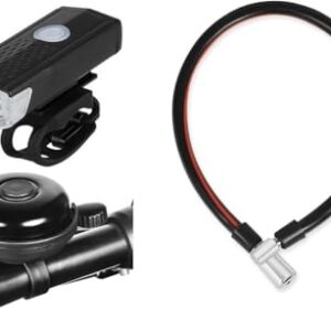 Gadget Deals Combo- Cycle Lights for Bicycle | Cycle Lights |3 Mode- Cycle Light | Cycle Bell | Cycle Lock for Bicycle | Cycle Light kit | Cycle Lock | Cycle Lock with Key - Cycle Front Head Light