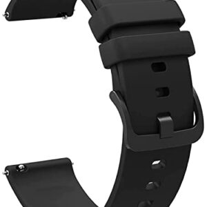 ProLook 22mm Watch Band Strap with Colour Buckle Compatible with Noise Agile, Noisefit Core, Noisefit Fusion, ColorFit Pro 4, ColorFit Pro 4 Alpha/Max, Noise ColorFit Pulse Grand - Black