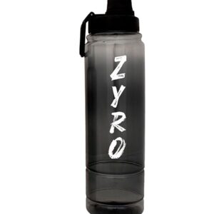 Zyro 1L Motivational Water Bottle with Time & ML Marking - BPA-Free, Leak-Proof, Gym & Office Sipper Bottle for Men & Women, Sports & Running Bottle1000ml Plastic,Pack of 1 Black