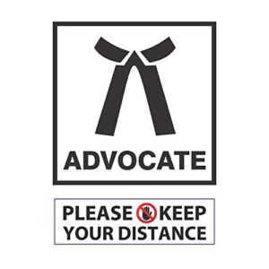Anne Print Solutions® Advocate Stickers & Please Keep Your Distance Stickers Combo Pack of 4 Pcs for Car with Front Side Gumming Self Adhesive Vinyl Multicolour