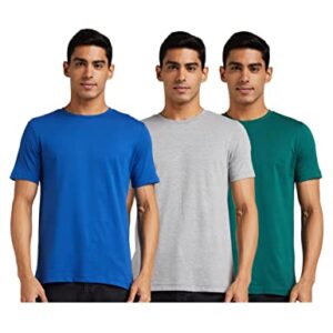 Amazon Brand - Symbol Men's Solid Regular Fit Half Sleeve Cotton T-Shirt ,Multicolor4,LARGE,Combo Pack of 3