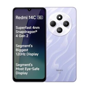 Redmi 14C 5G (Stardust Purple, 6GB RAM, 128GB Storage) | Superfast 4nm Snapdragon 4 Gen 2 | 120Hz 17.47cm (6.88”) Display | 5160mAh Battery | 50MP Dual Camera | Premium Starlight Design