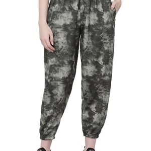 UZARUS Women's Relaxed Fit Printed Pyjamas Lounge Pants (M, Green)