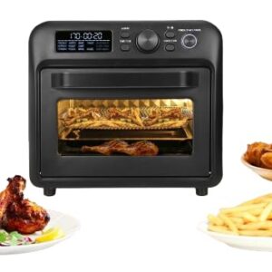 Faber Air Fryer Oven 20L, Digital Control, Bake Tray, SS Wire Tray & Basket, Crumb Tray, Rotisserie Kit | 15 Preset Auto Program | Bake,Roast,Fry,Toast,Defrost | FAO 20L BK 15DF