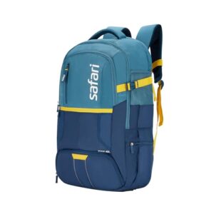 Safari Hulk 3 Rucksack Laptop Backpack Bag with Shoe Pocket, 2 Compartments, Compression Straps, Large Size Travel Bag for men & women, Boys & Girls, Outdoor Travel, Hiking, Trekking, Color Blue