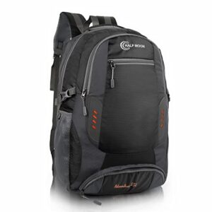 Half Moon Extra Large Size 55L Waterproof 6 Compartment Rucksack Bags/Trekking Bags, Polyester Black | With Laptop Compartment & Rain Cover | For Trekking, Hiking, Travel Backpack For Unisex