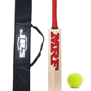 JRS AVS Tennis Cricket bat with Ball (Multibrand Sticker) 8-12 Years Boys,Multicolor,Wood