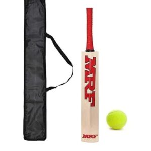 Popular Willow Cricket Bat with Tennis Ball M Size 6 (12-14 Year) with Ball Pack of 1, Wood