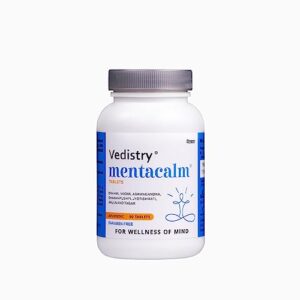 Vedistry Mentacalm tablets | Ayurvedic Support for stress, anxiety & mental calmness| Brahmi, Ashwagandha -90 tablets