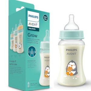Philips Avent Grow Feeding Bottle 250ml by Toy Station| Anti-Colic | Easy Fill,Easy Clean|BPA Free | with 1M+ Flow Teat | Made in India (SCF061/01)