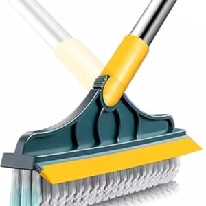 VYOOx Toilet Cleaning Brush with Wiper Tiles Cleaning Bathroom Brush Floor Scrub Brush with Long Handle 120° Rotate 2IN1 Home Kitchen Bathroom Toilet Cleaning Brush Pack-1