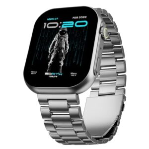 Boult Right Title Drift Max Smartwatch 2.01'' HD Screen, BT Calling 5.2, 350 Nits Brightness, IP67, 150+ Watchfaces, 120+ Sports Modes, AI Voice Assistant, SpO2 Monitoring (Silver)