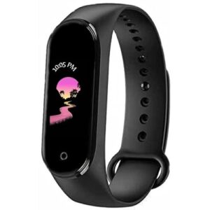 Texton (Only for Today with 12 Years Warranty M5 Smart Band Fitness Watch Heart Rate with Activity Tracker Waterproof Body Functions Like Steps Counter Pressure for Men/Women/Boys/Girls-Black