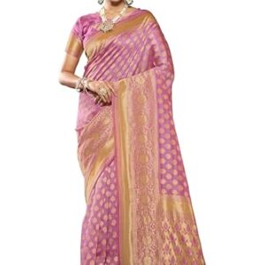 Glory Sarees Women's Jacquard Silk Kanchipuram Saree (kara115_BabyPink