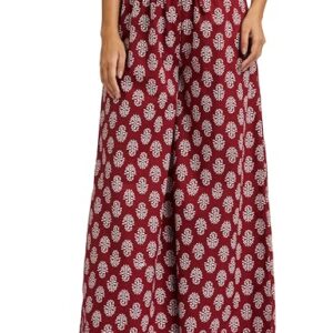 Amazon Brand - Myx Women's Relaxed Palazzo (AUR-PLZ-01_Maroon_XL)