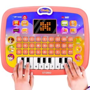 Storio Learning Educational Computer Kids Piano Laptop with Led Screen & Music | Fun Activities Toy Computer Tablet for Kids Toddlers 1 2 3 4 5 6 + Year Old Boy and Girls, Multicolor