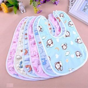 BabyGo Waterproof Spill Resistant Bibs, Baby Apron With Bib, Baby Bibs For 6 to 12 Months, Fastdry Bibs, Soft Cotton Bib (Set of 6)