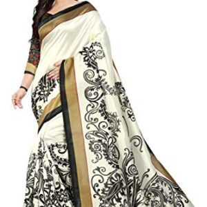Amazon Brand - Anarva Women's Art Silk Printed Saree With Blouse Piece
