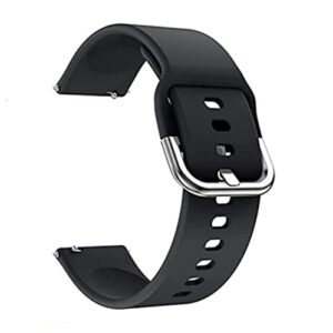 Soft Silicone 19MM Replacement Watch Band Belt Compatible For NOISE COLORFIT PRO 2/BOAT STORM Smart Watch Strap (BLACK, 19MM BKL)