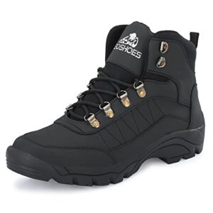 Leo's Fitness Shoes Mens Antislip Hiking Boots For Mountaineering, Trekking & Other Outdoor Activities Black