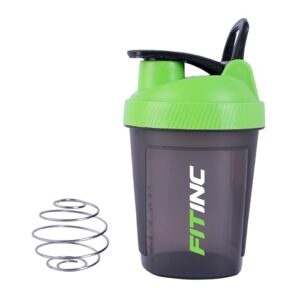 FITINC Plastic Gym Shaker With Mixer Ball | Shaker For Pre-Post Workout & Protein Shake | Leak Proof | 100% Reusable | Bpa Free | 300 ML