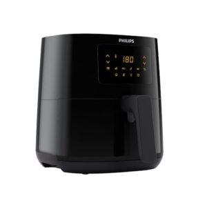 PHILIPS Digital Airfryer with Touch Panel, 4.1L, with RapidAir Technology,with additional 1 Yr Warranty by Philips, 7 Pre-set Menu (HD9252/90)(Black), Large