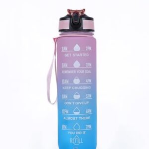 PLASTIC ISIRONA |Motivational Water Bottle 1-L Sipper Bottle For Adults With Time Measurement BPA Free Non-Toxic Water bottle for |office|school|collEge|gym|