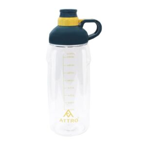 ATTRO Plastic Hydra Gym 2000Ml Water Bottle with Easy to Carry Grip Handle&Ml Mention for Daily Water Intake Bpa Free Leak-Proof-Dark Blue