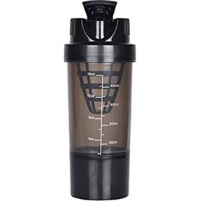 Haans ShakeMe Protein Shaker Sports Bottle 500 ml (Black)