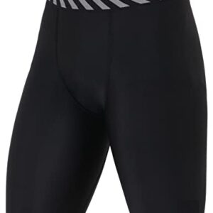 WMX Men's Compression Nylon Shorts Tights, Fit Multi Sports Cricket, Football, Cycling, Badminton, Fitness & Other Outdoor Inner Wear (XL, Black)