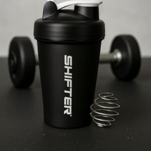Shifter Protein Shaker Bottle 400ML – Leakproof Gym Blender Bottle for Protein, Pre-Workout & BCAA Shakes – BPA-Free, Easy to Clean, Odor-Resistant, Ideal for Men & Women Fitness Enthusiasts (BLACK)