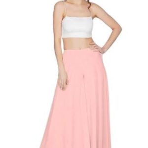 Women Georgette Casual Solid Ethnic Wear P-202-PEACH-L Regular Fit Sharara