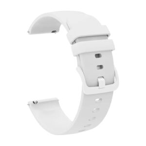 ACM Watch Strap Silicone Belt 22mm compatible with Noise Colorfit Caliber Smartwatch Color Hook Band White