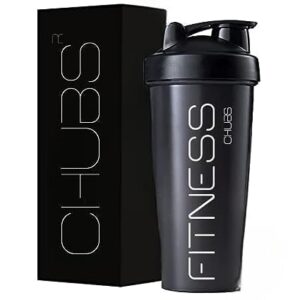 CHUBS Fitness Series Protein Shaker/Bottle For Men And Women. (Black) 700 ml, Plastic