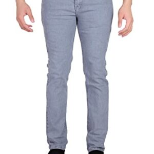 RAGZO Men's Slim Fit Cotton Jeans - Classic Grey Tint (Size 34, Model t700112d), Mid Rise