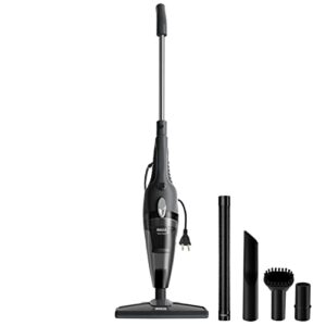 INALSA Vacuum Cleaner for Home|2-in-1 Handheld & Stick Upright Vacuum for Office,800 W with 16KPA Strong Suction|HEPA Filtration|0.8L Dust Tank|Multiple Accessories,(Grey/Black)-Dura Clean Plus