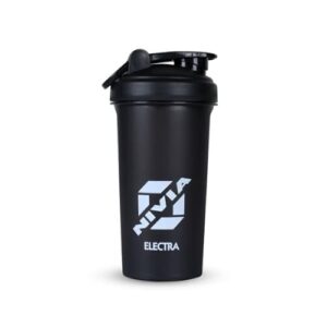 Nivia Electra Sports Shaker, BPA Free, Gym Workout, Running, BPA Free, Leakproof, Exercise Shaker - 700ML (Black)